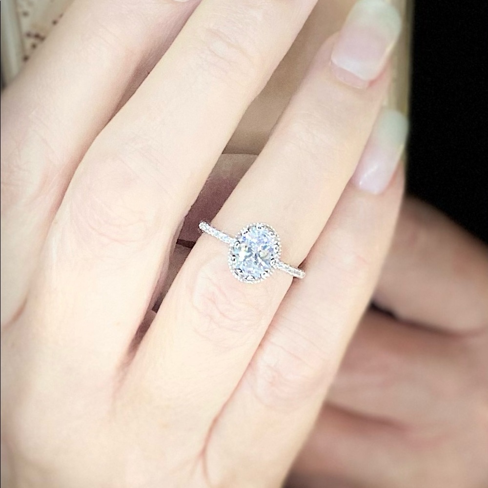 Classic 925 Silver Engagement Ring
